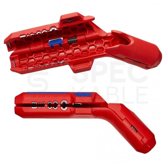 Zestaw narzędzi izolowanych VDE 1kV dla elektryka (Szczypce wielofunkcyjne 6w1 200mm + Szczypce boczne tnące 160mm + Ściągacz izolacji typu Allrounder ErgoStrip) KNIPEX 00 31 30 BK V01