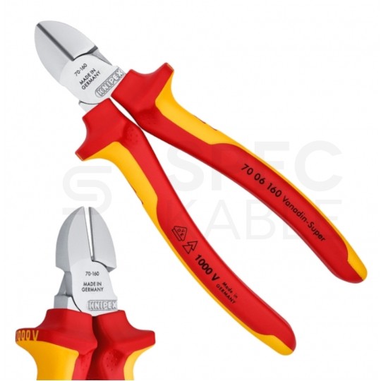 Zestaw narzędzi izolowanych VDE 1kV dla elektryka (Szczypce wielofunkcyjne 6w1 200mm + Szczypce boczne tnące 160mm + Ściągacz izolacji typu Allrounder ErgoStrip) KNIPEX 00 31 30 BK V01