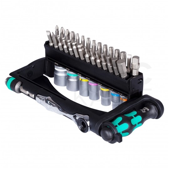 Zestaw narzędzi rowerowych bitów z nasadkami i grzechotką z etui 39 elementów + 2 łyzki do opon Bicycle Set 3 WERA