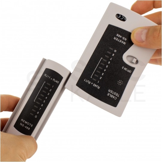 Zestaw narzędzi sieciowych Tester kabli LAN Zaciskarka RJ45 Komplet 3 elementów + etui NEKU