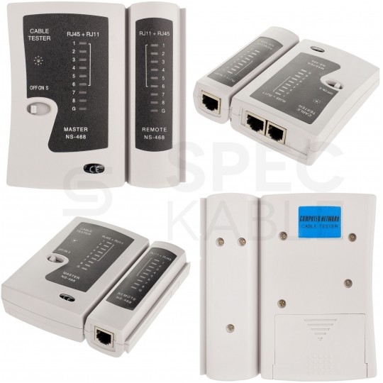 Zestaw narzędzi sieciowych Tester kabli LAN Zaciskarka RJ45 Komplet 3 elementów + etui NEKU