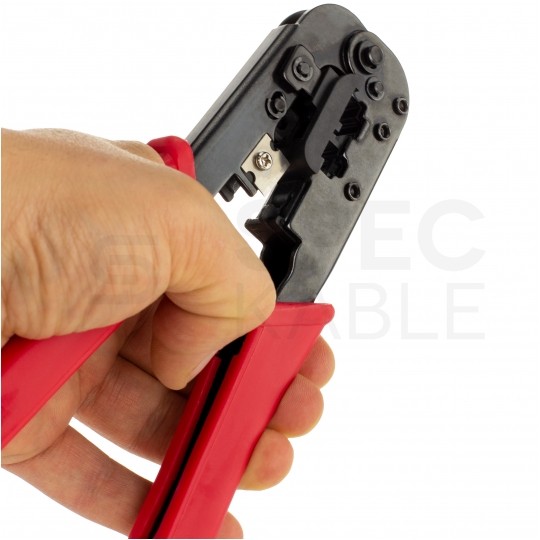 Zestaw narzędzi sieciowych Tester kabli LAN Zaciskarka RJ45 Komplet 3 elementów + etui NEKU