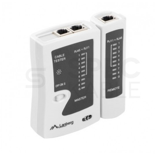 Zestaw narzędzi sieciowych Tester kabli LAN Zaciskarka RJ45 Komplet 4 elementów + etui LANBERG