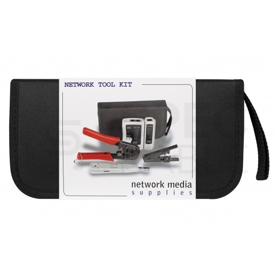 Zestaw narzędzi sieciowych Tester kabli LAN Zaciskarka RJ45 Komplet 6 elementów + etui NEKU