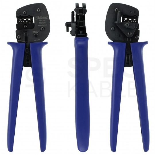 Zestaw narzędzi solarnych MC4 PV Staubli Multi-Contact + walizka (zaciskarka MC4 z pozycjonerem + klucze + plastikowe pudełko)