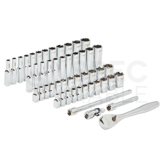 Zestaw nasadek calowych-metrycznych 1/4" z grzechotką 50 elementów MILWAUKEE