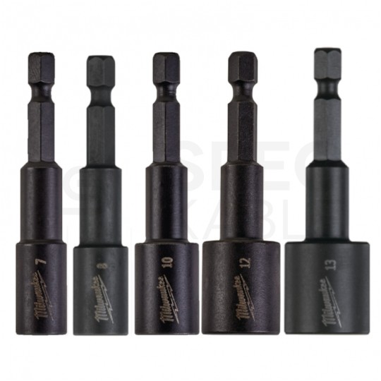 Zestaw nasadek magnetycznych 1/4"' 7-13mm Shockwave 5szt. MILWAUKEE