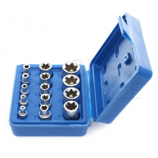 Zestaw nasadek TORX 1/2" 1/4" 3/8" 14el. Kraft&Dele