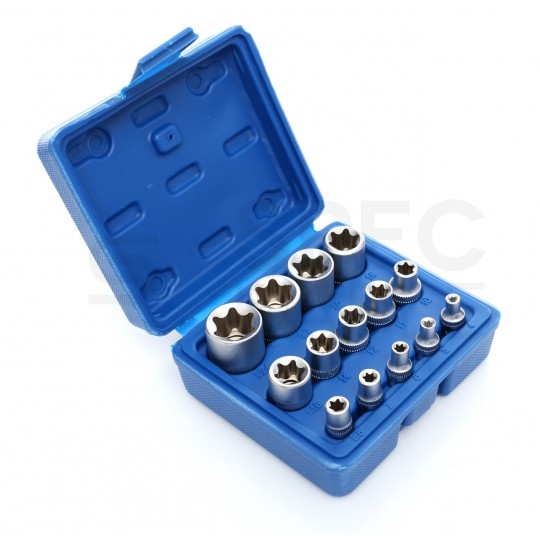 Zestaw nasadek TORX 1/2" 1/4" 3/8" 14el. Kraft&Dele