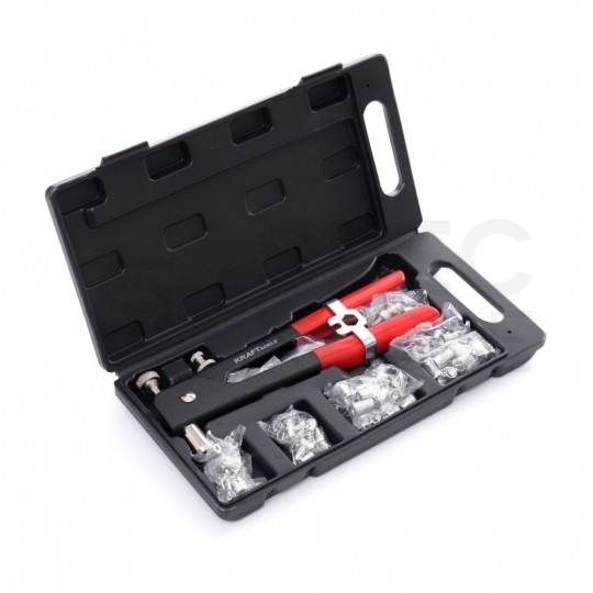 Zestaw nitownica ręczna do nitonakrętek + nitonakrętki 106 elementów Kraft&Dele