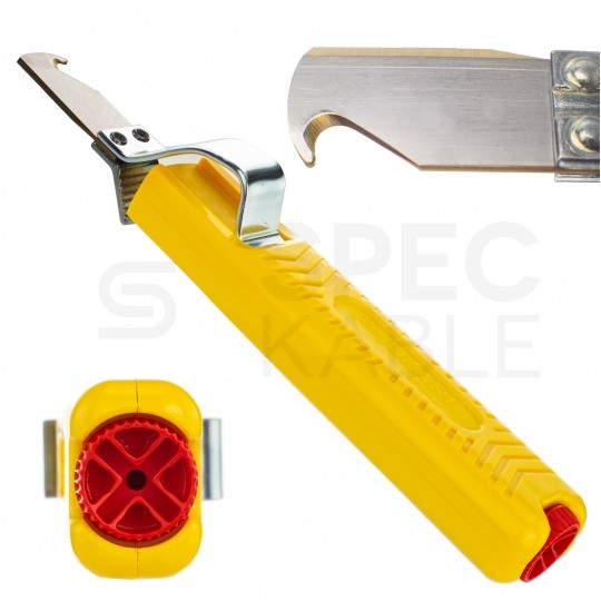 Zestaw Nóż hakowy do kabli 8-28mm JOKARI + Próbnik napięcia 150-250V WERA