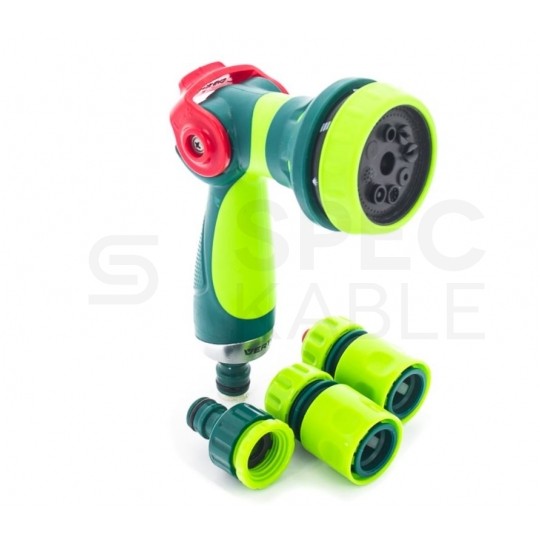 Zestaw ogrodowy Wąż 1/2" pomarańczowy 50m 4-warstwowy Economic NEO na wózku VERTO z pistoletem zraszający i złączkami VERTO