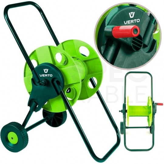 Zestaw ogrodowy Wąż 1/2" pomarańczowy 50m 4-warstwowy Economic NEO na wózku VERTO z pistoletem zraszający i złączkami VERTO