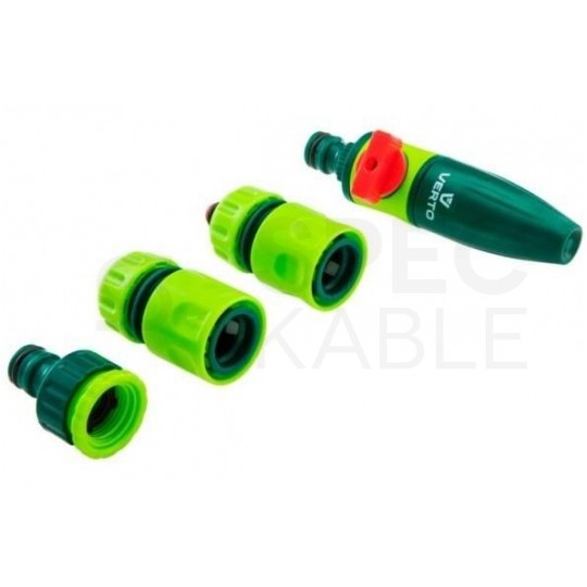 Zestaw ogrodowy Wąż 1/2" pomarańczowy 50m 4-warstwowy Economic NEO z przyłączem, zraszaczem prostym i złączkami VERTO