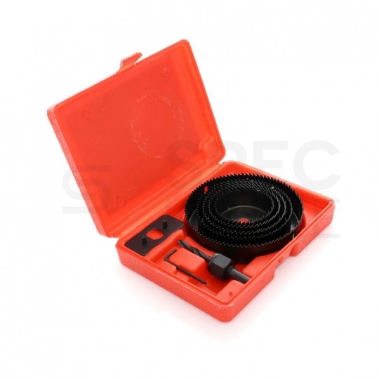 Zestaw otwornic 64-127mm do drewna. Komplet 5szt + adapter w walizce Kraft&Dele KD10279