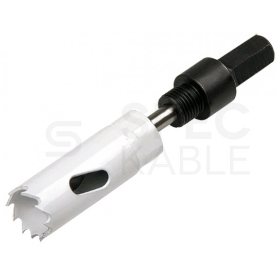 Zestaw otwornic bimetalowych 19-68mm do stali, drewna, tworzywa itp. Komplet 5szt + 2 adaptery w walizce VERTO 60H968