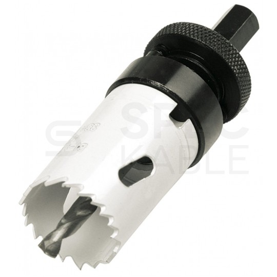 Zestaw otwornic bimetalowych 19-68mm do stali, drewna, tworzywa itp. Komplet 5szt + 2 adaptery w walizce VERTO 60H968