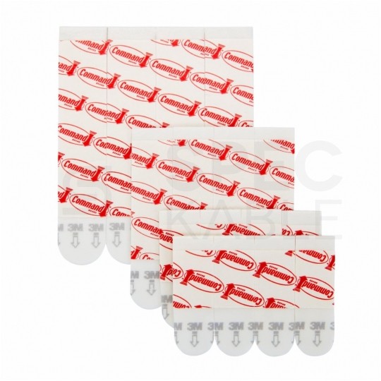 Zestaw pasków samoprzylepnych mocujących 16szt (8 małych + 4 średnich + 4 dużych) 3M COMMAND