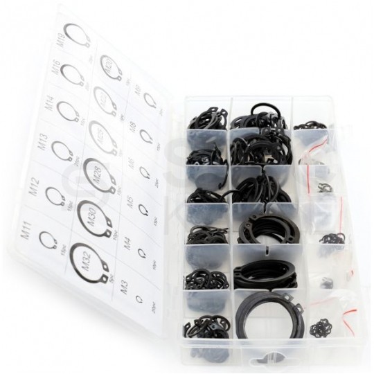 Zestaw pierścieni segera zewnętrzne 7" w rozmiarach od M3 do M32 300szt KD