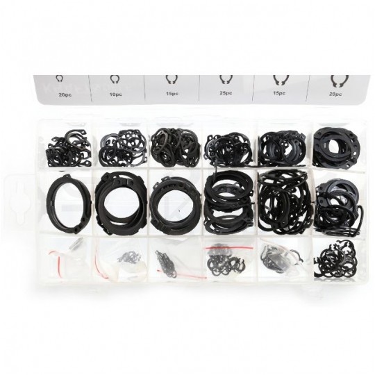 Zestaw pierścieni segera zewnętrzne 7" w rozmiarach od M3 do M32 300szt KD