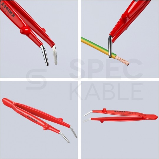 Zestaw Pincet uniwersalnych izolowanych VDE 1kV dla elektryka (5szt w etui) KNIPEX 92 00 04