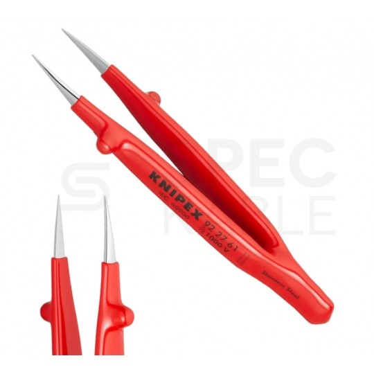 Zestaw Pincet uniwersalnych izolowanych VDE 1kV dla elektryka (5szt w etui) KNIPEX 92 00 04