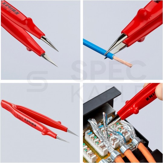 Zestaw Pincet uniwersalnych izolowanych VDE 1kV dla elektryka (5szt w etui) KNIPEX 92 00 04