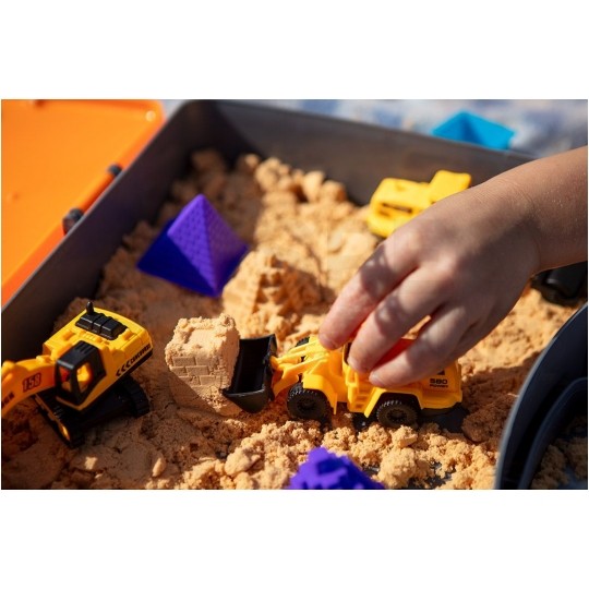 Zestaw plac budowy z piaskiem kinetycznym w walizce, zabawka dla dzieci NEO TOOLS GD042