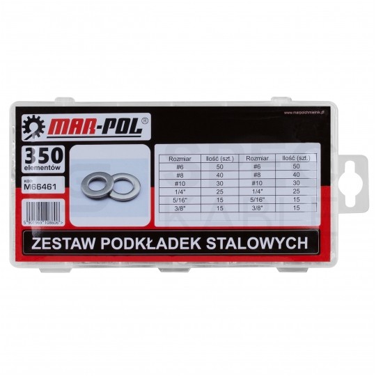 Zestaw podkładek stalowych 350szt. MAR-POL