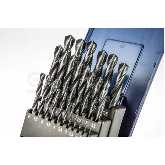 Zestaw polskich werteł do metalu 1-13 mm 25 szt. HSS walcowane BAILDON