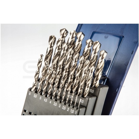 Zestaw polskich wierteł do metalu 1-13 mm 25 szt. HSS szlifowanych BAILDON