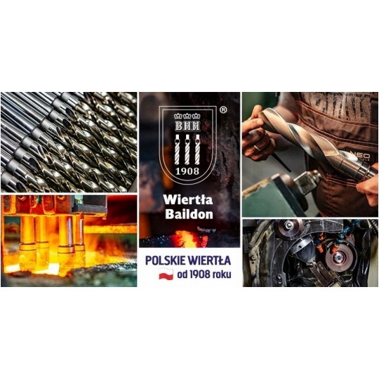 Zestaw polskich wierteł do metalu 1-13 mm 25 szt. HSS szlifowanych BAILDON