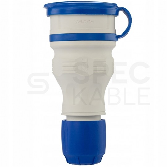 Zestaw przyłączeniowy EXTREM szaro-niebieski Wtyk + Gniazdo prądowe z klapką 230V 16A [2P+Z] IP54