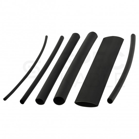 Zestaw rurek termokurczliwych CB-HFT czarne 10cm REBEL 170szt w pudełku