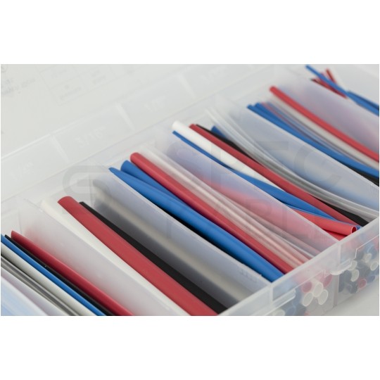Zestaw rurek termokurczliwych CB-HFT mix kolorów 10cm REBEL 170szt w pudełku