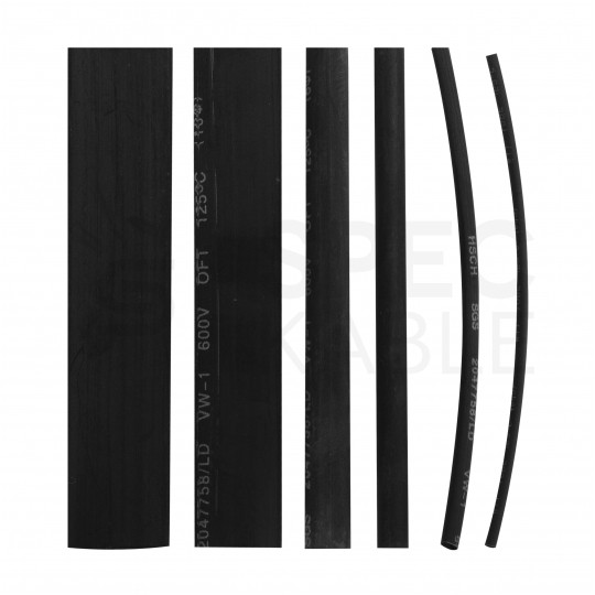 Zestaw rurek termokurczliwych HSCH SGS czarne 10cm NEKU 100szt w pudełku