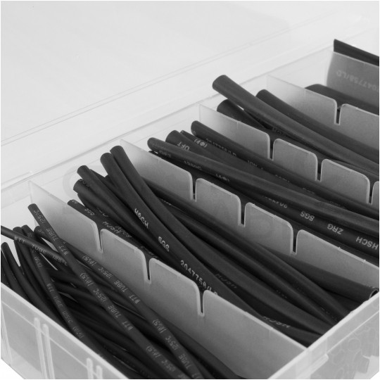 Zestaw rurek termokurczliwych HSCH SGS czarne 10cm NEKU 100szt w pudełku