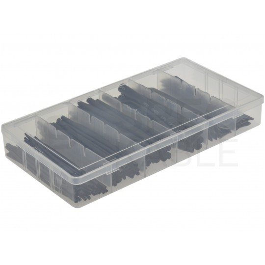 Zestaw rurek termokurczliwych HST-100B czarne 10cm TALVICO 100szt w pudełku