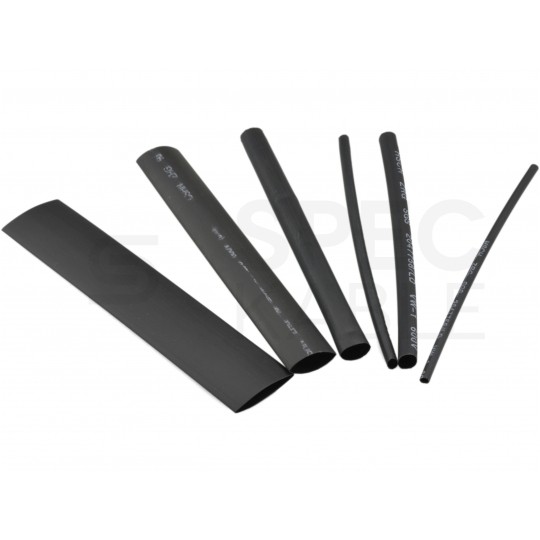 Zestaw rurek termokurczliwych HST-100B czarne 10cm TALVICO 100szt w pudełku