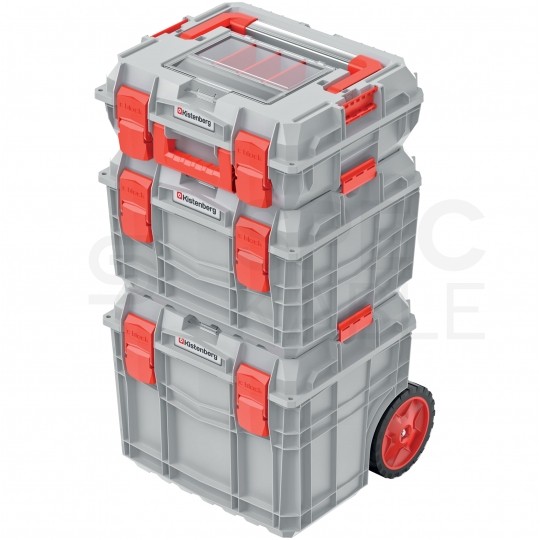 Zestaw skrzyń na narzędzia na kółkach, mobilna 450x380x845mm C-BLOCK ALU Kistenberg KXCAS454085-4C - Edycja limitowana