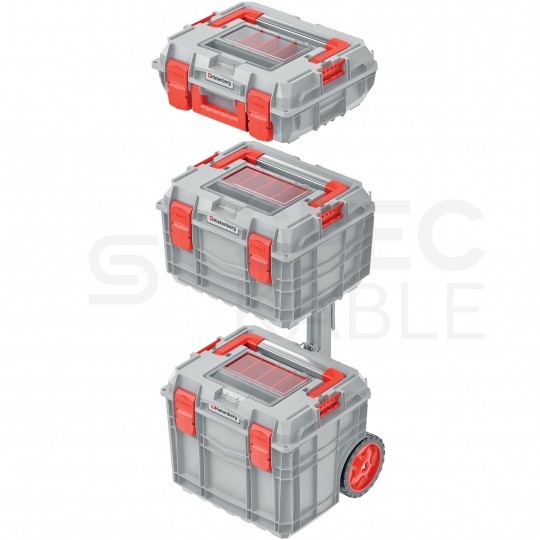 Zestaw skrzyń na narzędzia na kółkach, mobilna 450x380x845mm C-BLOCK ALU Kistenberg KXCAS454085-4C - Edycja limitowana