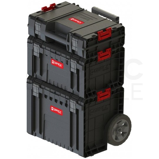 Zestaw skrzynek modułowych na kółkach 3w1: walizka Pro Toolbox + skrzynka Pro Toolbox + skrzynia na kołach Pro Cart Qbrick System PRO SET 1