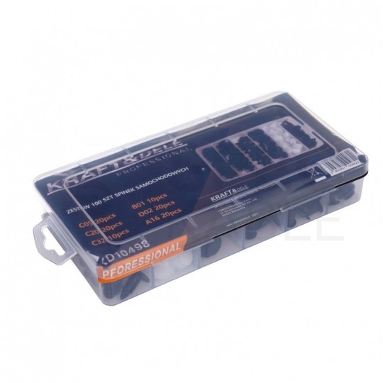 Zestaw spinek i klipsów mocujących do tapicerki 100szt Kraft&Dele