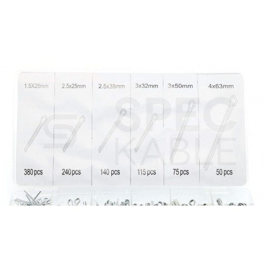 Zestaw stalowych zawleczek prostych 1000szt Kraft&Dele