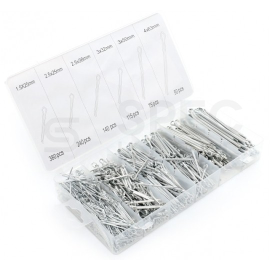 Zestaw stalowych zawleczek prostych 1000szt Kraft&Dele