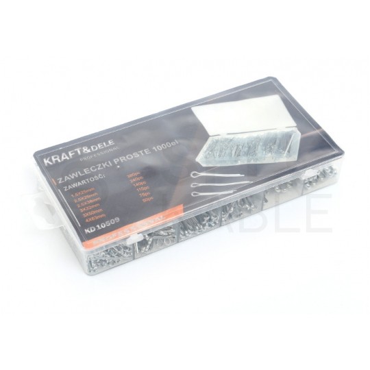 Zestaw stalowych zawleczek prostych 1000szt Kraft&Dele