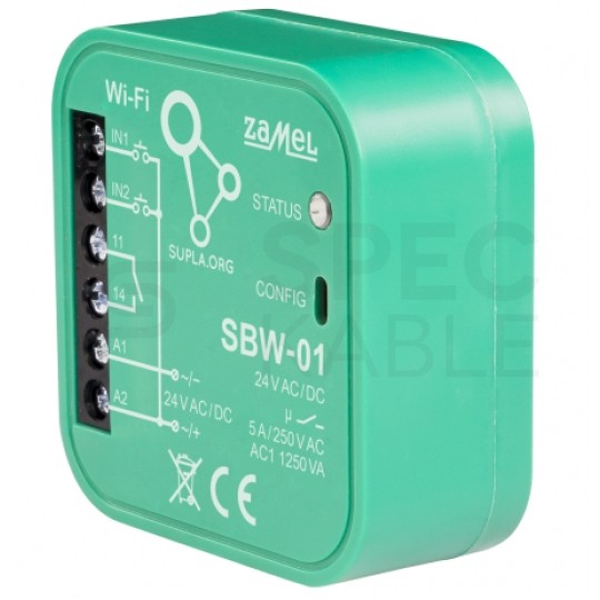 Zestaw sterowania roletami WiFi 6x sterownik rolet SRW-01 1x sterownik sterowanania bramą SBW-01 SUPLA ZAMEL