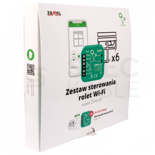 Zestaw sterowania roletami WiFi 6x sterownik rolet SRW-01 1x sterownik sterowanania bramą SBW-01 SUPLA ZAMEL