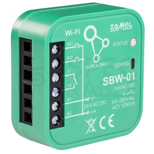 Zestaw sterowania roletami WiFi 6x sterownik rolet SRW-01 1x sterownik sterowanania bramą SBW-01 SUPLA ZAMEL