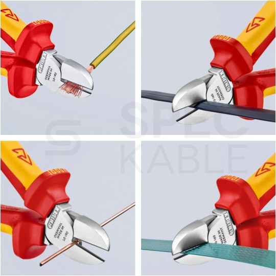 Zestaw Szczypce izolowane VDE 1kV dla elektryka 3szt. (uniwersalne 180mm + boczne tnące 160mm + wydłużone półokragłe tnące 200mm) Elektro Set KNIPEX 00 20 12